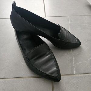 Aldo Black Pointed Leather Women's Loafers